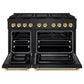 ZLINE Autograph Edition 48 in. 6.7 cu. ft. Paramount Gas Range with 8 Burner DuoPro™ Cooktop and Dual Ovens in Black Stainless Steel and Polished Gold Accents, Open Box-Good Condition