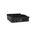 ZLINE 30 in. Legacy Gas Rangetop with 4 Brass Burners and Porcelain Cooktop in Black Stainless Steel (RTB-BR-30)