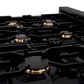 ZLINE 36 in. Legacy Gas Rangetop with 6 Brass Burners and Porcelain Cooktop in Black Stainless Steel, Open Box-Good Condition