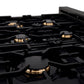 ZLINE 36 in. Legacy Gas Rangetop with 6 Brass Burners and Porcelain Cooktop in Black Stainless Steel, Open Box-Great Condition