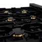 ZLINE Kitchen Package with 36 in. Black Stainless Steel Rangetop and 36 in. Convertible Range Hood (2KP-RTBRH36)