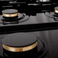 ZLINE 36 in. Legacy Gas Rangetop with 6 Brass Burners and Porcelain Cooktop in Black Stainless Steel, Open Box-Good Condition