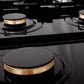 ZLINE 36 in. Legacy Gas Rangetop with 6 Brass Burners and Porcelain Cooktop in Black Stainless Steel, Open Box-Great Condition