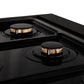 ZLINE 48 in. Legacy Gas Rangetop with 6 Brass Burners and Porcelain Cooktop in Black Stainless Steel, Open Box-Good Condition