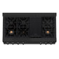 ZLINE 48 in. Legacy Gas Rangetop with 6 Brass Burners and Porcelain Cooktop in Black Stainless Steel, Open Box-Good Condition