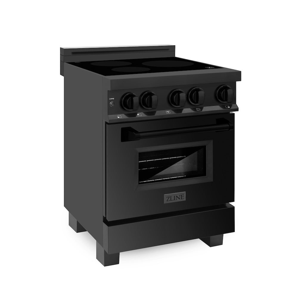 ZLINE 24 in. 2.8 cu. ft. Induction Range with a 4 Element Stove and Electric Oven in Black Stainless Steel (RAIND-BS-24) 