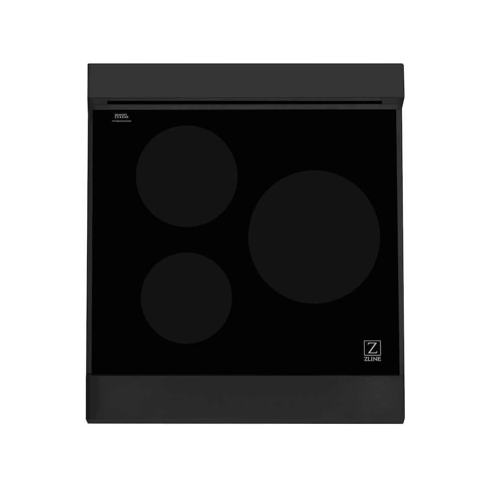 ZLINE 24 in. 2.8 cu. ft. Legacy Induction Range with 4 Element Cooktop and Electric Oven in Black Stainless Steel, Open Box-Good Condition