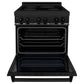 ZLINE 30 in. 4.0 cu. ft. Legacy Induction Range with 4 Element Cooktop and Electric Oven in Black Stainless Steel, Open Box-Great Condition
