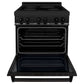 ZLINE 30 in. 4.0 cu. ft. Legacy Induction Range with 4 Element Cooktop and Electric Oven in Black Stainless Steel, Open Box-Good Condition