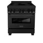 ZLINE 30 in. 4.0 cu. ft. Legacy Induction Range with 4 Element Cooktop and Electric Oven in Black Stainless Steel, Open Box-Great Condition