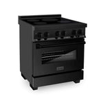 ZLINE 30 in. 4.0 cu. ft. Legacy Induction Range with 4 Element Cooktop and Electric Oven in Black Stainless Steel, Open Box-Good Condition