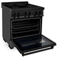 ZLINE 30 in. 4.0 cu. ft. Legacy Induction Range with 4 Element Cooktop and Electric Oven in Black Stainless Steel, Open Box-Good Condition