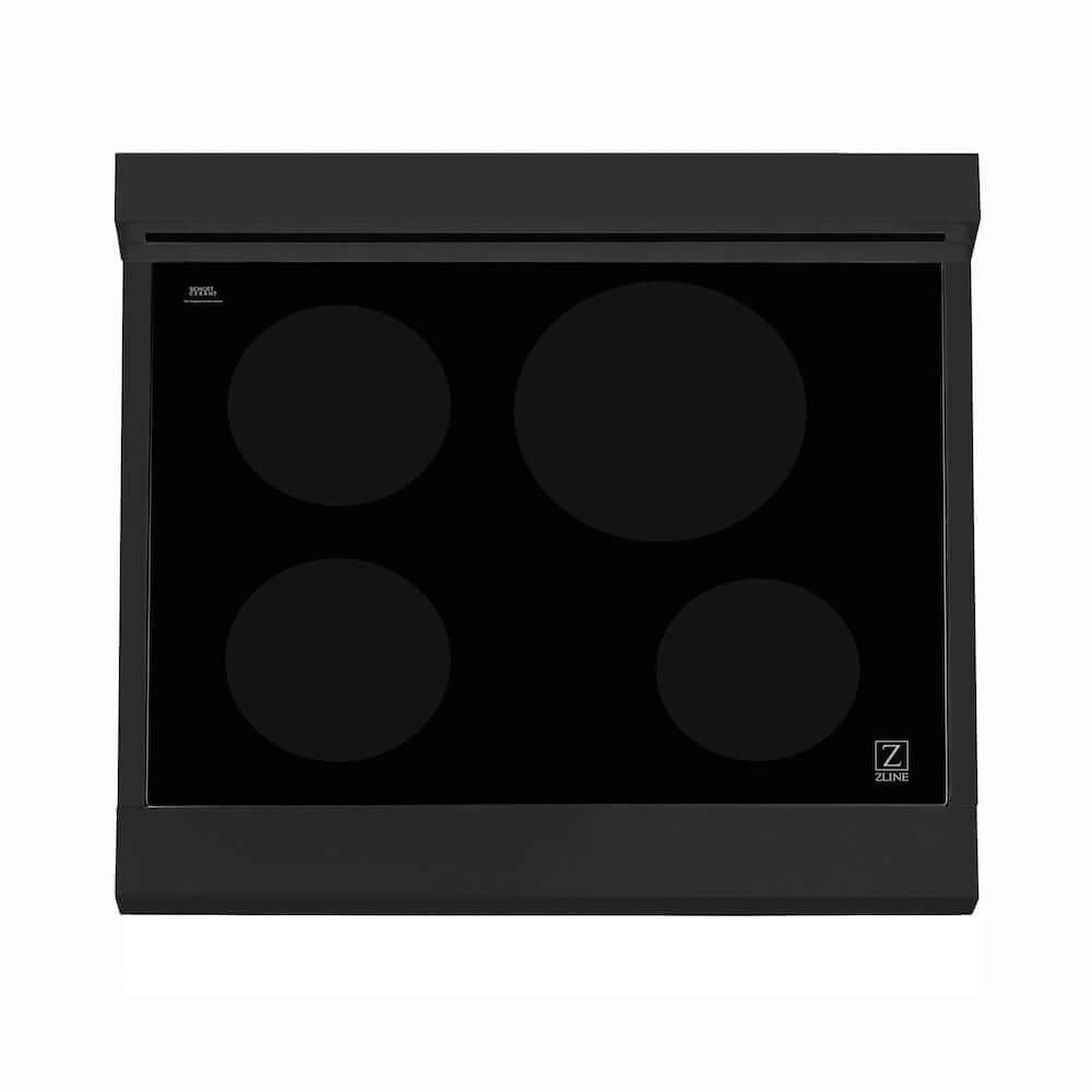 ZLINE 30 in. 4.0 cu. ft. Legacy Induction Range with 4 Element Cooktop and Electric Oven in Black Stainless Steel, Open Box-Good Condition