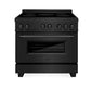 ZLINE 36 in. 4.6 cu. ft. Legacy Induction Range with 5 Element Cooktop and Electric Oven in Black Stainless Steel, Open Box-Good Condition