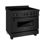 ZLINE 36 in. 4.6 cu. ft. Legacy Induction Range with 5 Element Cooktop and Electric Oven in Black Stainless Steel, Open Box-Good Condition