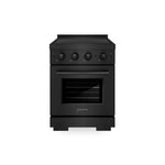 ZLINE 24 in. 3.2 cu. ft. Paramount Induction Range with 3 Element Cooktop and Electric Convection Oven in Black Stainless Steel (SINRB-24) main image.