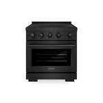 ZLINE 30 in. 4.2 cu. ft. Paramount Induction Range with 4 Element Cooktop and Electric Convection Oven in Black Stainless Steel, Open Box-Good Condition