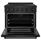 ZLINE 36 in. 5.2 cu. ft. Paramount Induction Range with 5 Element Cooktop and Electric Convection Oven in Black Stainless Steel, Open Box-Good Condition