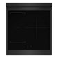 ZLINE Autograph Edition 24 in. 3.2 cu. ft. Paramount Induction Range with 3 Element Cooktop and Electric Convection Oven in Black Stainless Steel with Champagne Bronze Accents (SINRBZ-24-CB) top-down, above cooktop.