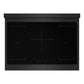 ZLINE Autograph Edition 36 in. 5.2 cu. ft. Paramount Induction Range with 5 Element Cooktop and Electric Convection Oven in Black Stainless Steel with Champagne Bronze Helix Handle and Knob Accents (SINRBZ-36-KCB) top-down, above cooktop.