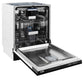 ZLINE 24 in. Tallac Series 3rd Rack Tall Tub Dishwasher in Black Stainless Steel with Stainless Steel Tub, 51dBa (DWV-BS-24) side, open.