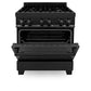 ZLINE 30 in. 4.0 cu. ft. Legacy Dual Fuel Range with 4 Burner Gas Cooktop and Electric Convection Oven in Black Stainless Steel, Open Box-Good Condition