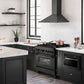 ZLINE 36 in. 4.6 cu. ft. Legacy Dual Fuel Range with Gas Cooktop and Electric Convection Oven in Black Stainless Steel with 6 Brass Burners, Open Box-Good Condition