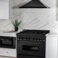 ZLINE 36 in. 4.6 cu. ft. Legacy Dual Fuel Range with Gas Cooktop and Electric Convection Oven in Black Stainless Steel with 6 Brass Burners, Open Box-Good Condition