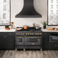 ZLINE Autograph Edition 48 in. 6.0 cu. ft. Legacy Dual Fuel Range with 7 Burner Gas Cooktop and 2 Electric Ovens in Black Stainless Steel and Champagne Bronze Accents, Open Box-Great Condition
