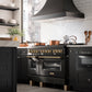 ZLINE Autograph Edition 48 in. 6.0 cu. ft. Legacy Dual Fuel Range with 7 Burner Gas Cooktop and 2 Electric Ovens in Black Stainless Steel and Champagne Bronze Accents, Open Box-Great Condition