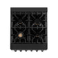 ZLINE 24 in. 2.8 cu. ft. Range with Gas Stove and Gas Oven in Black Stainless Steel with Brass Burners (RGB-24) top-down, above cooktop.