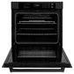 ZLINE 30 in. Professional True Convection Single Wall Oven with Air Fry and Self Clean in Black Stainless Steel (WASB-30) front, open.