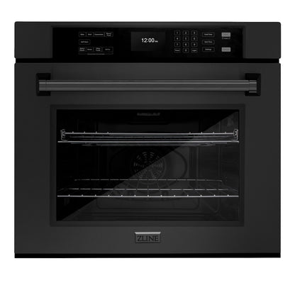 ZLINE 30 in. Professional True Convection Single Wall Oven with Air Fry and Self Clean in Black Stainless Steel, Open Box-Good Condition