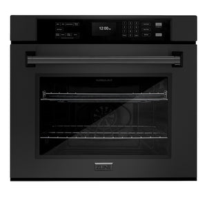 ZLINE 30 in. Professional True Convection Single Wall Oven with Air Fry and Self Clean in Black Stainless Steel (WASB-30) main image.