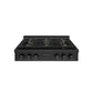 ZLINE 36 in. Paramount Gas Rangetop with 6 Burner DuoPro™ Cooktop in Black Stainless Steel (PSRTB-36) front.