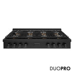 ZLINE 48 in. Paramount Gas Rangetop with 8 Burner DuoPro™ Cooktop in Black Stainless Steel, Open Box-Good Condition