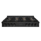 ZLINE 48 in. Paramount Gas Rangetop with 8 Burner DuoPro™ Cooktop in Black Stainless Steel (PSRTB-48) front.