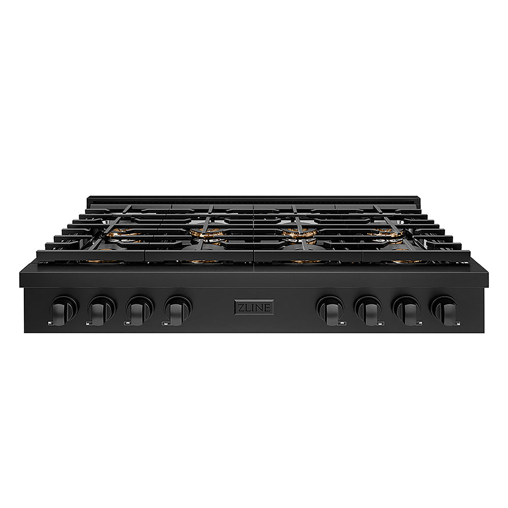 ZLINE 48 in. Paramount Gas Rangetop with 8 Burner DuoPro™ Cooktop in Black Stainless Steel, Open Box-Good Condition