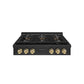 ZLINE Autograph Edition 36 in. Paramount Gas Rangetop with 6 Burner DuoPro™ Cooktop in Black Stainless Steel and Champagne Bronze Accents, Open Box-Great Condition