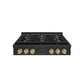 ZLINE Autograph Edition 36 in. Paramount Gas Rangetop with 6 Burner DuoPro™ Cooktop in Black Stainless Steel and Champagne Bronze Accents, Open Box-Good Condition