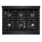 ZLINE Autograph Edition 36 in. Paramount Gas Rangetop with 6 Burner DuoPro™ Cooktop in Black Stainless Steel and Champagne Bronze Accents, Open Box-Good Condition