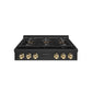 ZLINE Autograph Edition 36 in. Paramount Gas Rangetop with 6 Burner DuoPro™ Cooktop in Black Stainless Steel and Polished Gold Accents, Open Box-Good Condition