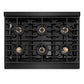 ZLINE Autograph Edition 36 in. Paramount Gas Rangetop with 6 Burner DuoPro™ Cooktop in Black Stainless Steel and Polished Gold Accents, Open Box-Great Condition