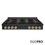 ZLINE Autograph Edition 48 in. Paramount Gas Rangetop with 8 Burner DuoPro™ Cooktop in Black Stainless Steel and Champagne Bronze Accents, Open Box-Good Condition