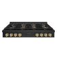 ZLINE Autograph Edition 48 in. Paramount Gas Rangetop with 8 Burner DuoPro™ Cooktop in Black Stainless Steel and Champagne Bronze Accents (PSRTBZ-48-CB) front.