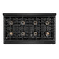 ZLINE Autograph Edition 48 in. Paramount Gas Rangetop with 8 Burner DuoPro™ Cooktop in Black Stainless Steel and Champagne Bronze Accents, Open Box-Good Condition