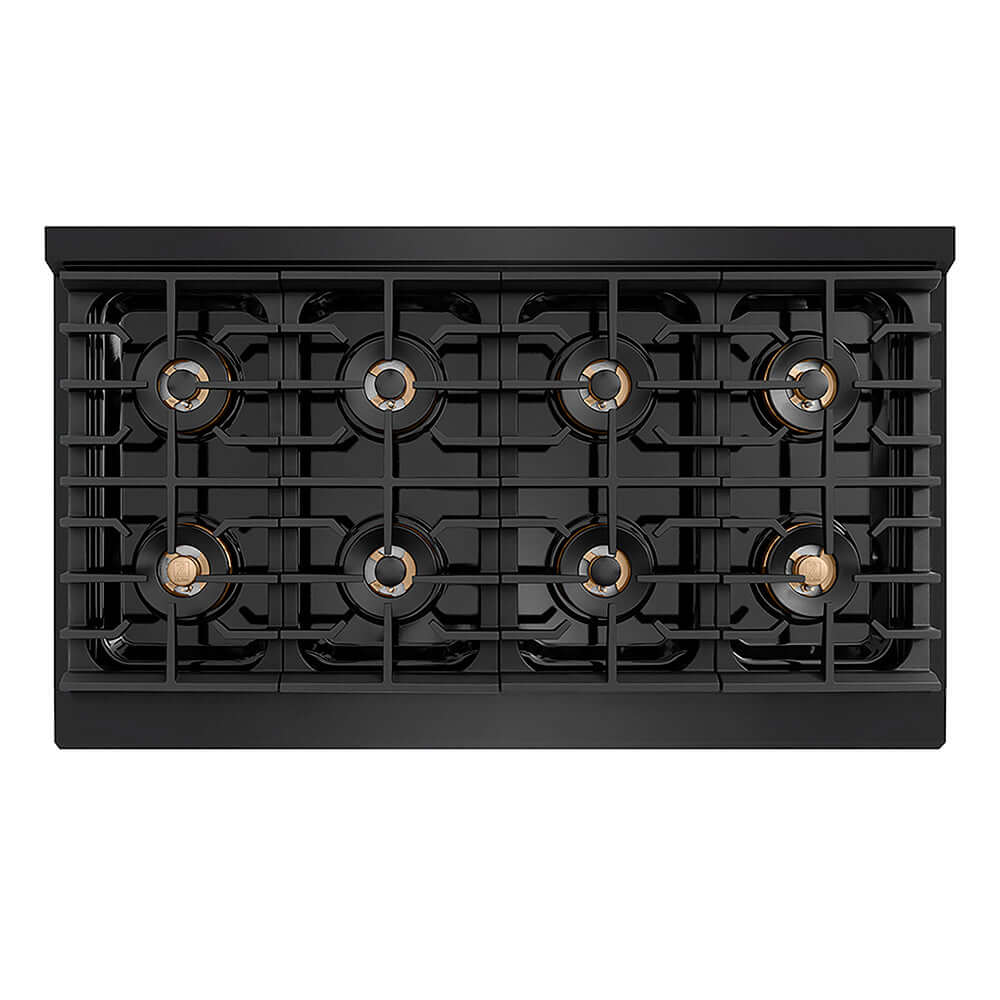 ZLINE Autograph Edition 48 in. Paramount Gas Rangetop with 8 Burner DuoPro™ Cooktop in Black Stainless Steel and Champagne Bronze Accents, Open Box-Good Condition