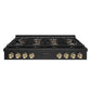 ZLINE Autograph Edition 48 in. Paramount Gas Rangetop with 8 Burner DuoPro™ Cooktop in Black Stainless Steel and Polished Gold Accents (PSRTBZ-48-G) front.