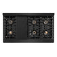 ZLINE Autograph Edition 48 in. Paramount Gas Rangetop with 8 Burner DuoPro™ Cooktop in Black Stainless Steel and Polished Gold Accents, Open Box-Good Condition