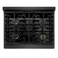 ZLINE 30 in. 4.2 cu. ft. Paramount Dual Fuel Range with 4 Burner Gas Cooktop and Electric Convection Oven in Black Satin Stainless Steel, Open Box-Great Condition